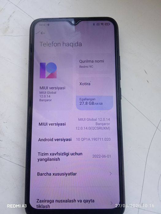 Redmi 9c holati ideal
