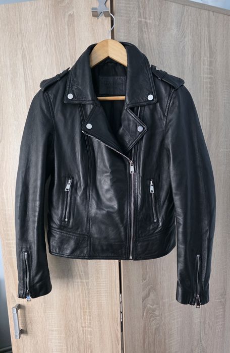 Jacheta scurta din piele Reserved neagra 38