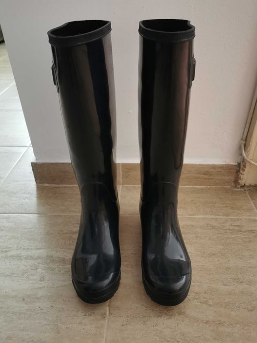 Cizme cauciuc, 37, lungi, elegante bleumarin