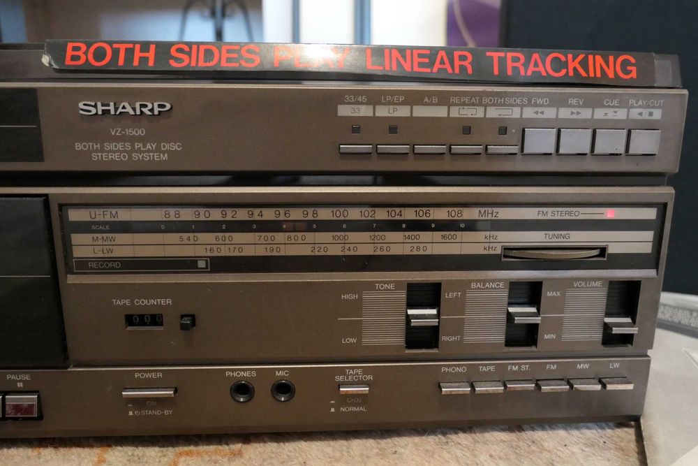 Sharp VZ-1500H RadioCasetofon Pickup Automat Redare Disc Vinyl 2 Parti