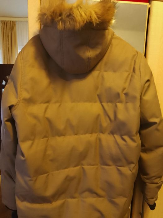 Jachetă parka de iarnă pentru bărbați - maro deschis , mărime XXL