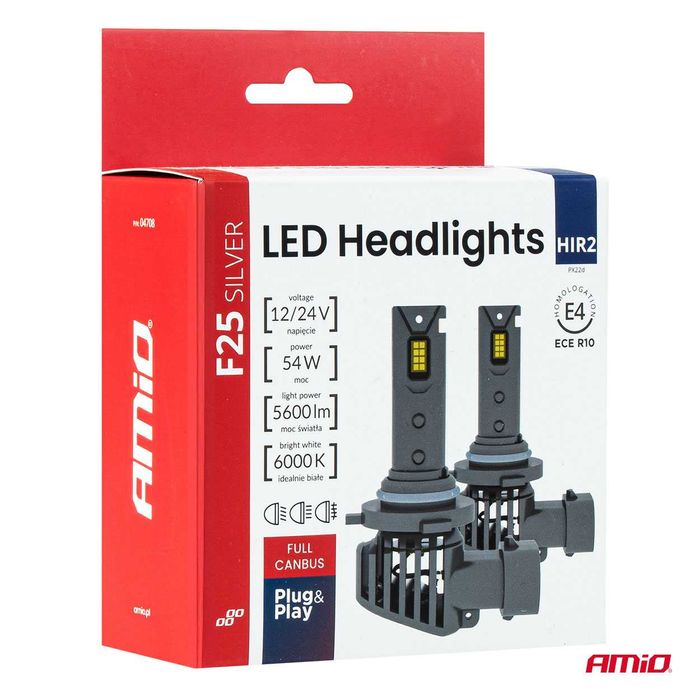 LED Диодни крушки за кола F25 PRO SILVER HIR2 / 9012 54W 12/24V CANBUS