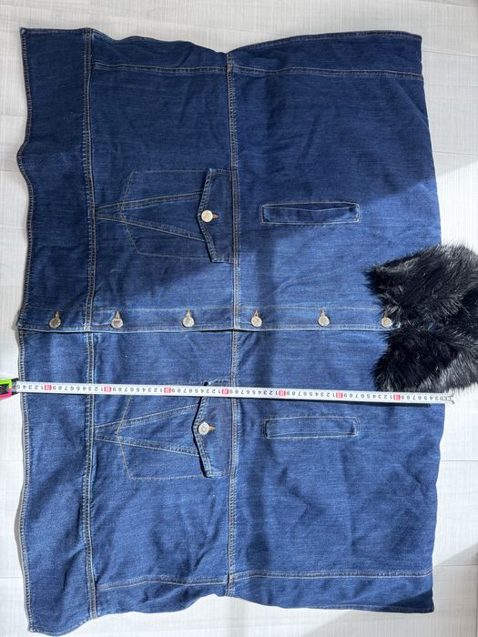 Pelerina din denim rigid PINKO