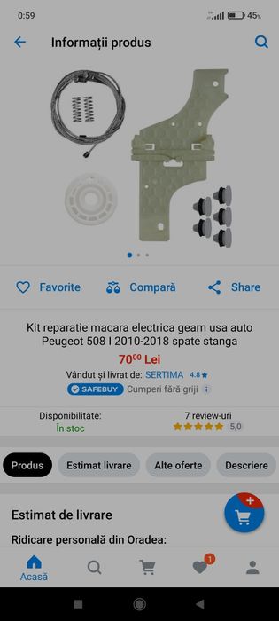 Reparatie macara geam peugeot 508
