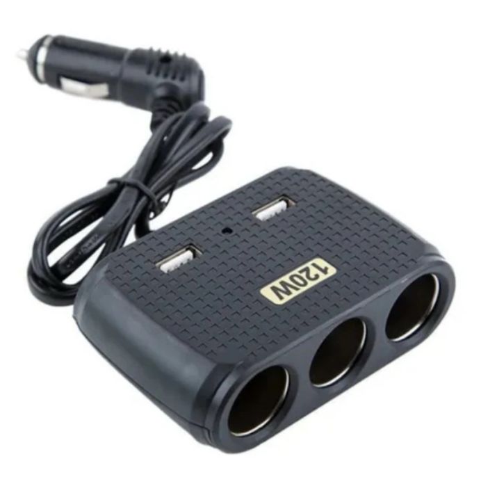 Priza / Incarcator Auto 3 Intrari Bricheta + 2 Intrari Usb