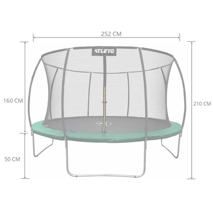 ПРОМОЦИЯ ! Детски батут AtletoS Ф244 см, зелен, 299лв.