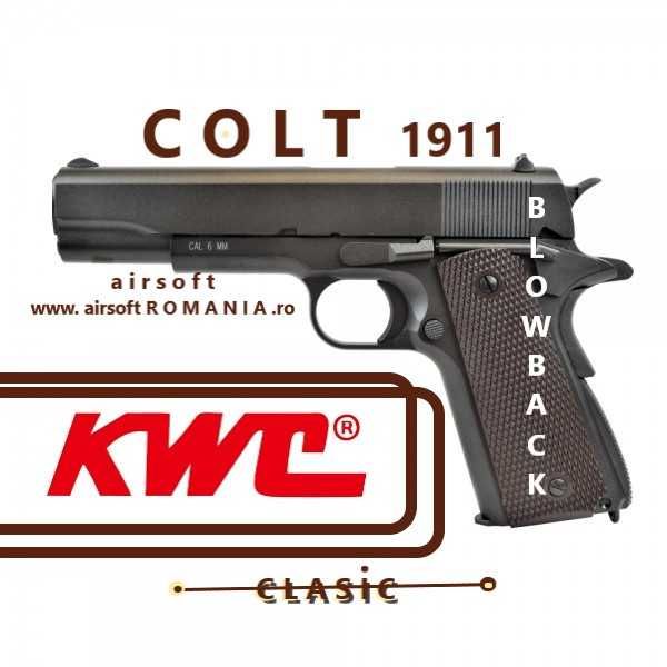 Pistol   COLT 1911 CO2 marca KWC Metal BlowBack airsoft