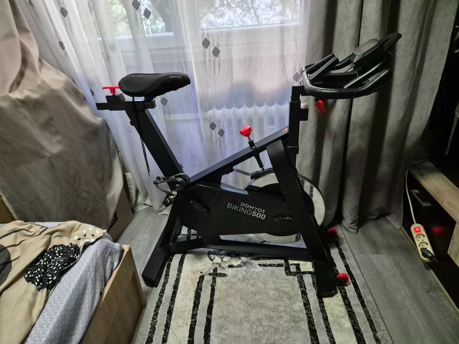 Bicicletă fitness Domyos Biking 500 – volantă 18 kg, stare foarte bună
