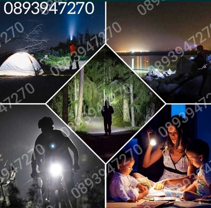 ПРОМО! Мощен лед фенер 900000 лумен POLICE, USB, зуум, водоустойчив