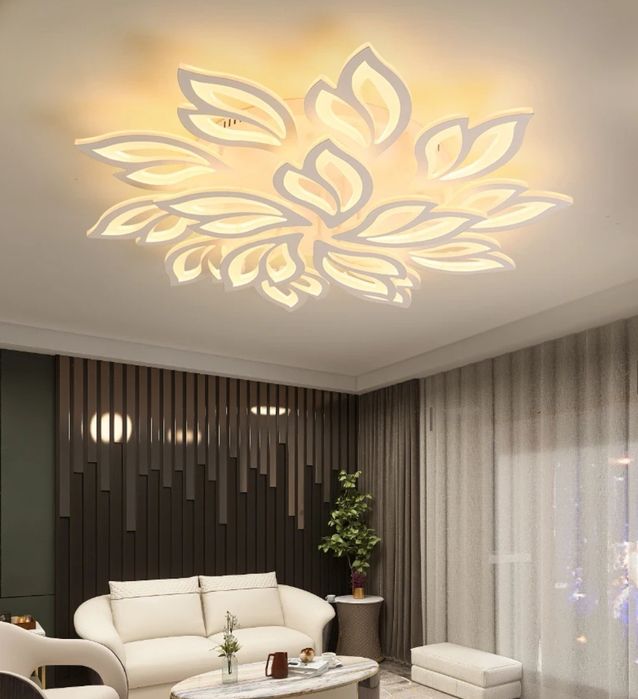 Бял LED плафон с 15 светещи глави 120 W