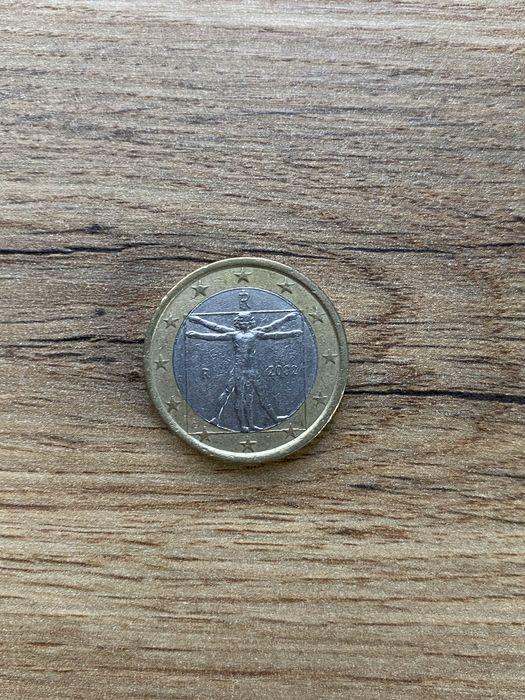 Монета 1 евро, Италия, 2002 год, коллекционная