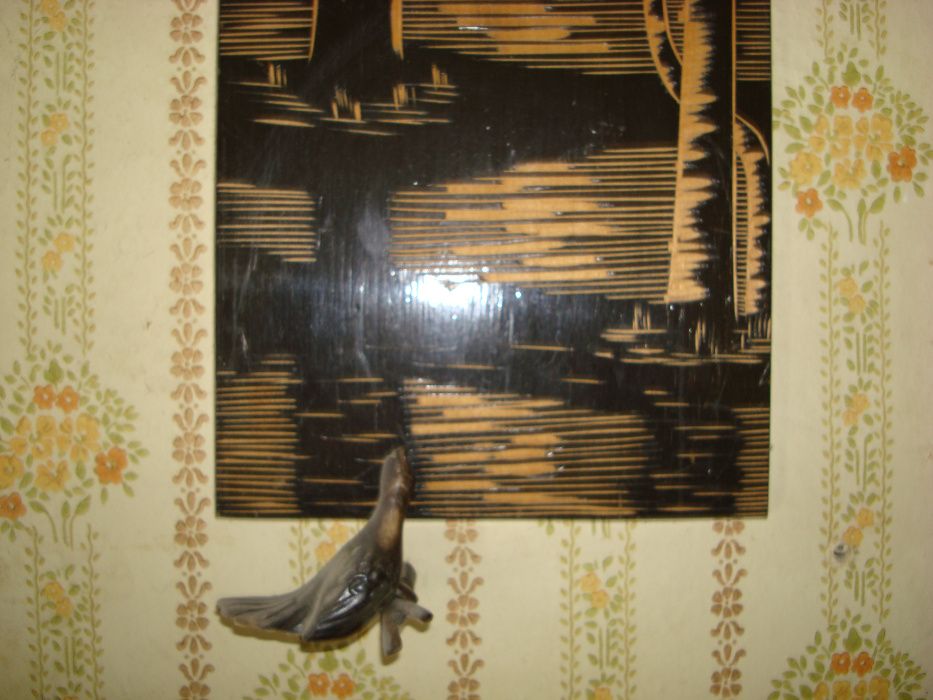 Картина из дерева. Резьба по дереву. 60 е годы СССР.