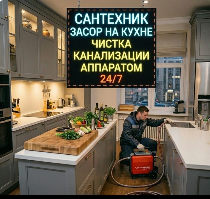 Чистка конализации Бектемир. ЗАСОР Прочистка труб. Сантехник Сантехник