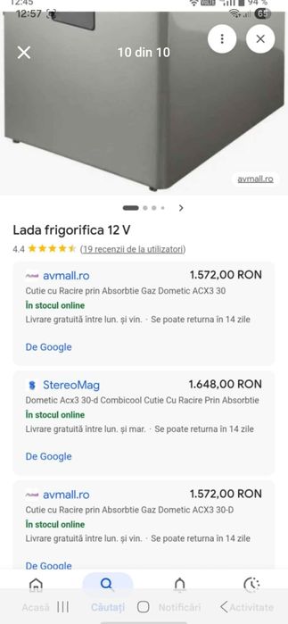 Lada frigorifica Dometic 33 litri pt camping (auto, priza și gaz )