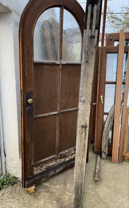 Usa intrare casa boltita lemn masiv termopan H 223 x L 110 Germani