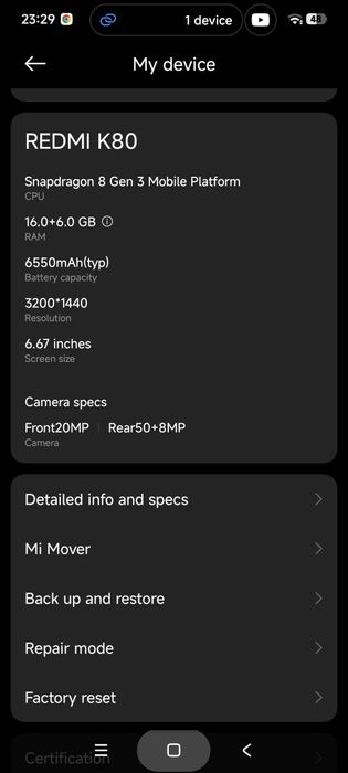 Redmi K80/ Poco f7 ultra 16/256 gb