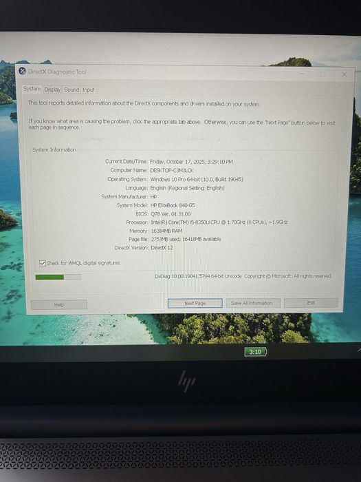 HP EliteBook 840 G5 – i5 8th Gen / 16GB RAM / SSD NVMe / Full HD