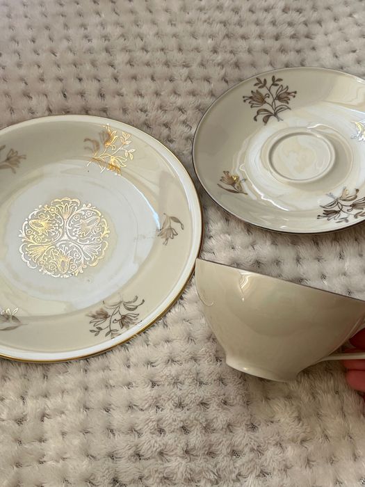 Троен баварски порцеланов сет, чаша за чай/кафе