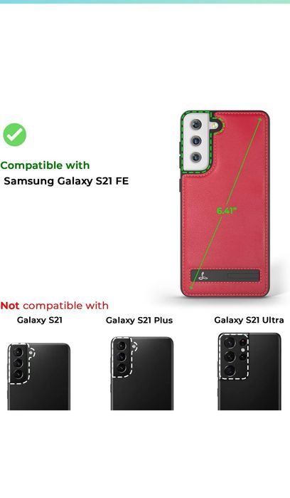 Husa premium Samsung Galaxy S21 FE, piele maturata, Hand made, rosu,