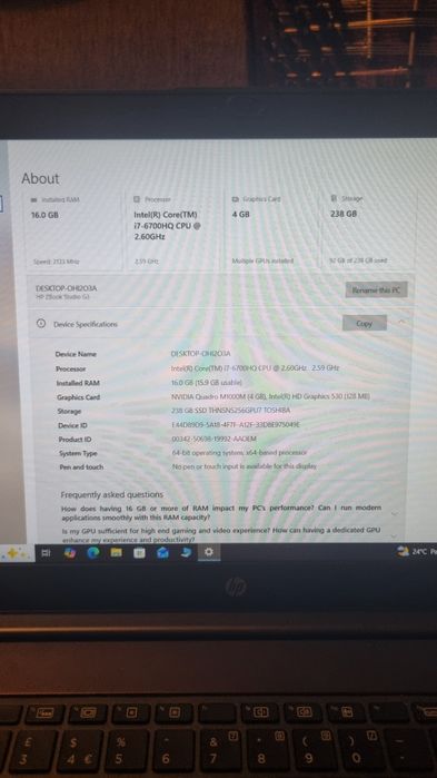 Laptop Zbook Gen3