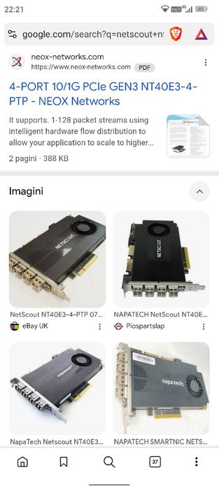 Placa Retea monitorizare Netscout nt40e3 4 ptp 4 Port 10 Gbps