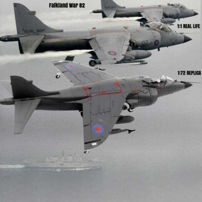 Macheta avion metalica Harrier FRS Royal Navy Sea scara 1:72 20cm