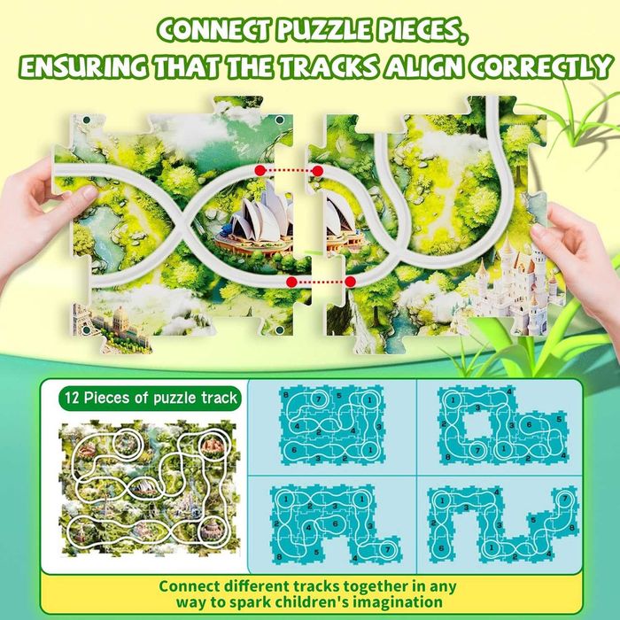 Fullware Комплект влакче с батерии, конструктор, пъзел, 2+ год.