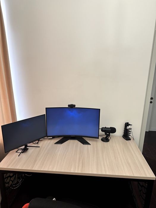 Прочный Компьютерный стол 120×60 см, металл + дерево