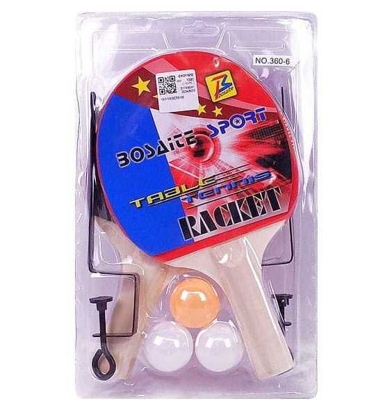 Комплект за Тенис на маса, Пинг понг, 2 броя Хилки + 3 Топчета + Мрежа