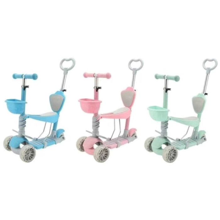 Тротинетка 5в1 с поставка за крачета, широки колела, родителски контро