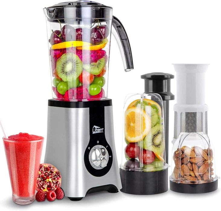 Блендер с кана, Uten Smoothie Blender 1.25L, 5в1 многофункционален