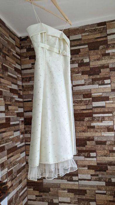 Rochie gala, eleganta, nunta - M + CADOU bolero alb si coronita