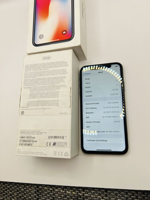 iPhone X 64GB Space Gray  100%