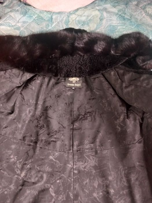 Шуба мутон с норкой