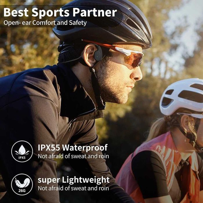 WOO M7 Слушалки с отворено ухо с костна проводимост, микрофон, IP55