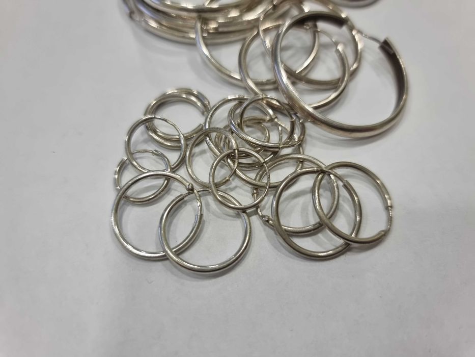 Сребърни обеци, хълки различни размери