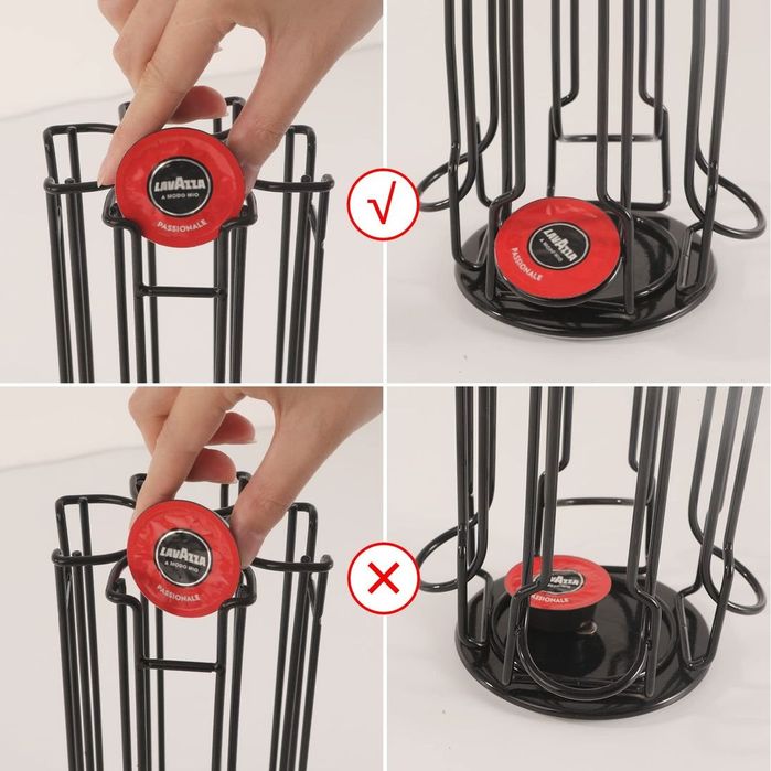 Suport Rotativ Capsule Lavazza A Modo Mio, 28 Capsule, Metalic Negru