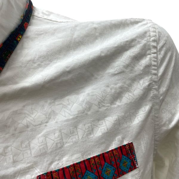 Мъжка бродирана риза DESIGUAL размер S бяла