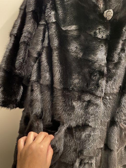 Норковая шуба черная
