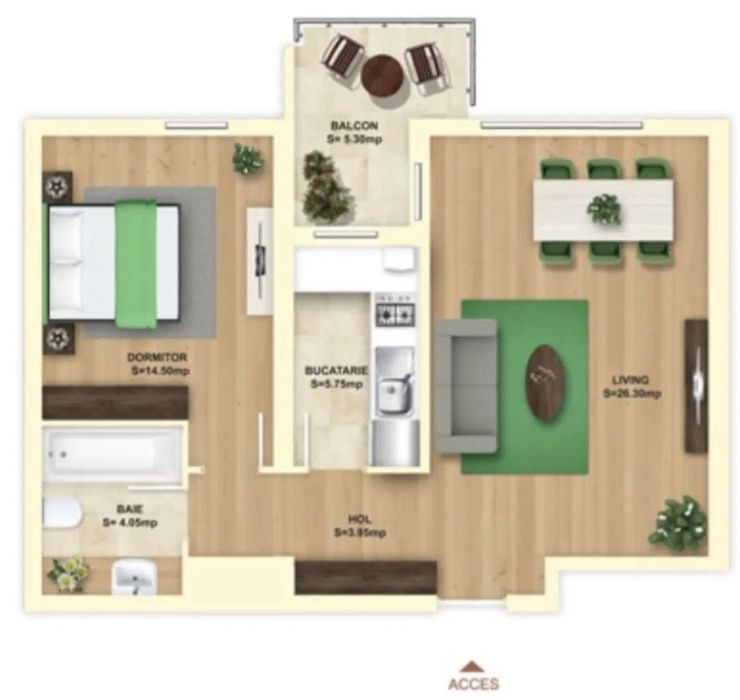 Ap. 2 Camere - Nusco Citta, Loc Parcare, Centrala Proprie, Bloc Nou