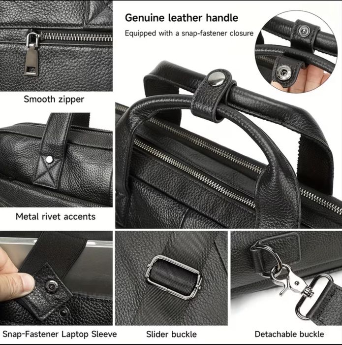 Мъжка луксозна офис чанта за лаптоп 15”/Бизнес куфарче от естест.кожа!