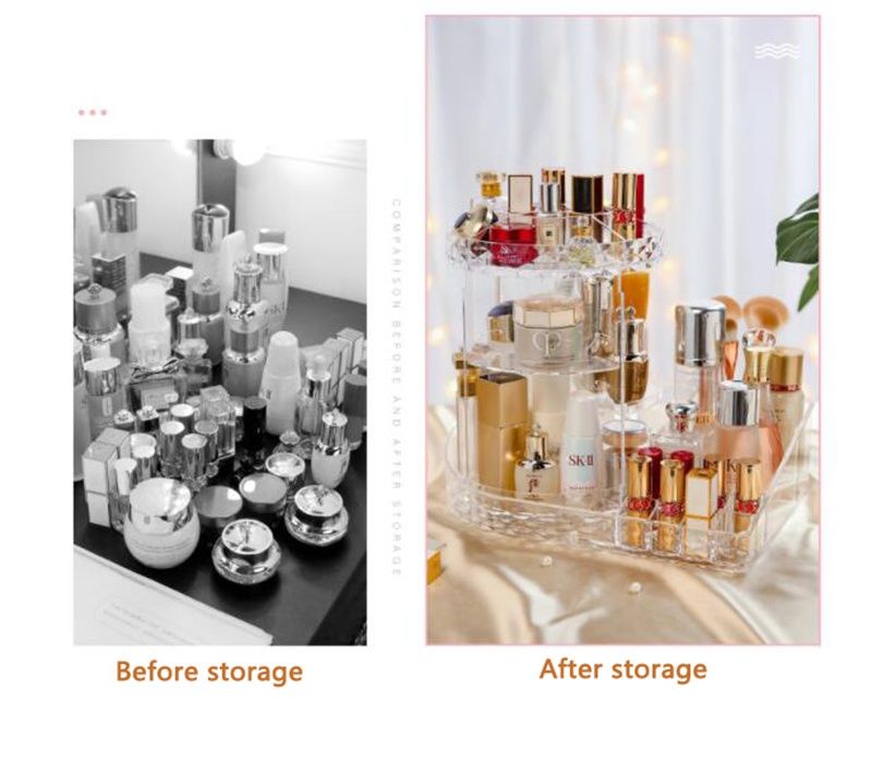 Прозрачная коробка для хранения косметики, органайзер для косметики с