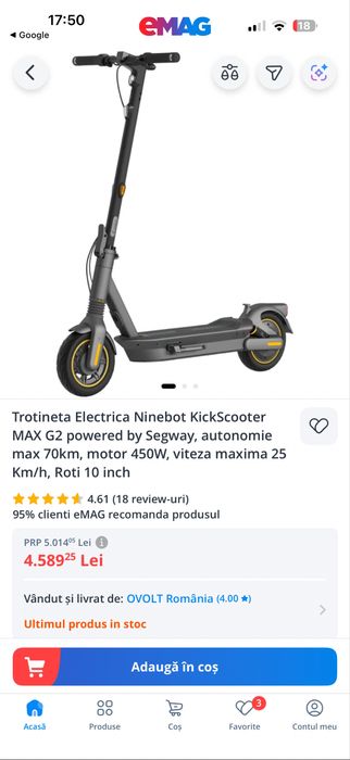 Vand trotineta Ninebot max g2