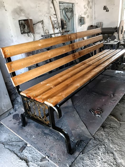 Скамейка со спинкой из профиля7
