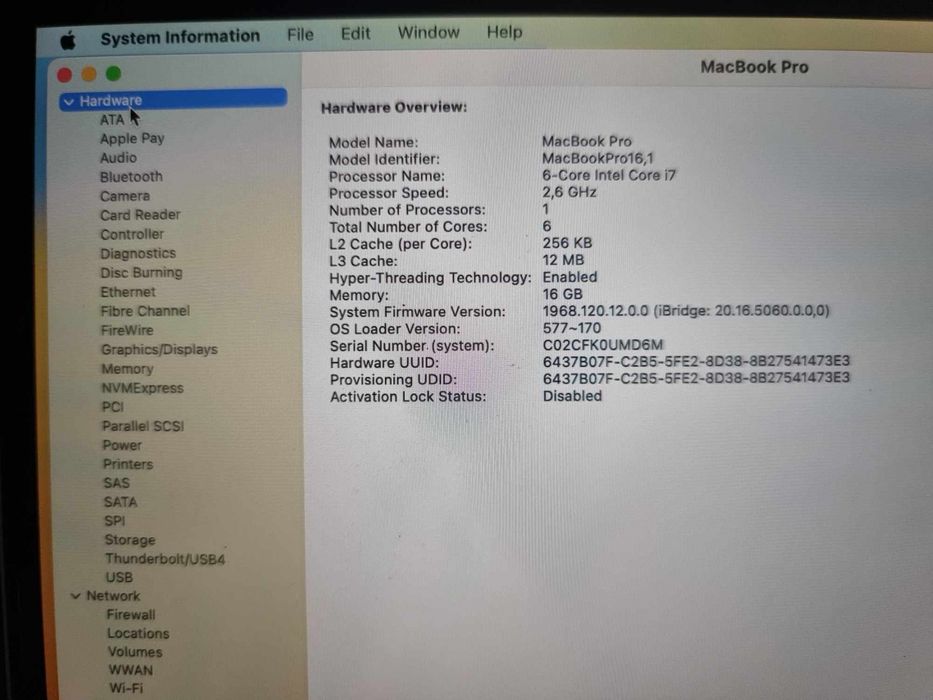 MacBook Pro Intel UHD Graphics, 16-inch, 16GB