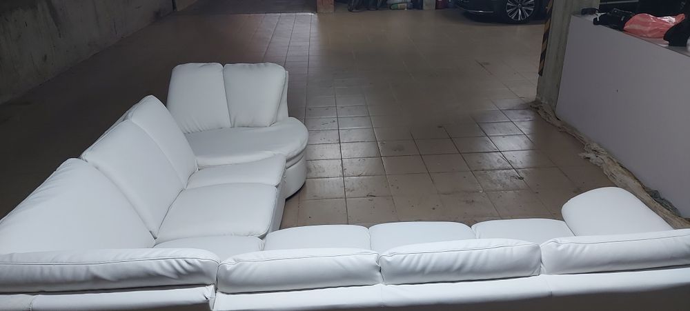 Холов диван - Кожен - Разтегателен