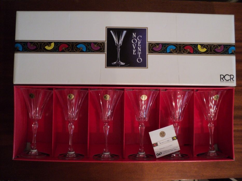 SUPERBE!!! Pahare Royal Crystal Rock NOVECENTO Italia, lucrate manual