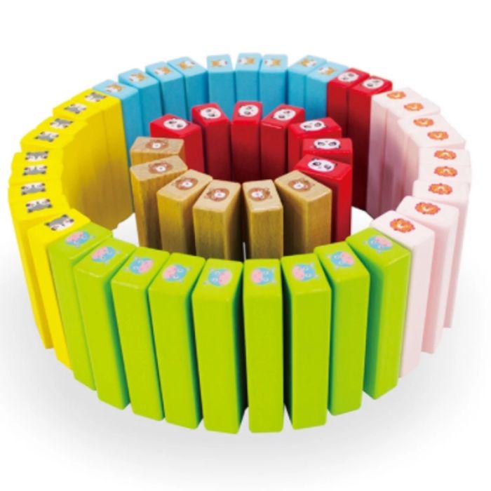 Игра Нестабилна кула Jenga, Монтесори, дървена, с Животни, 51 части