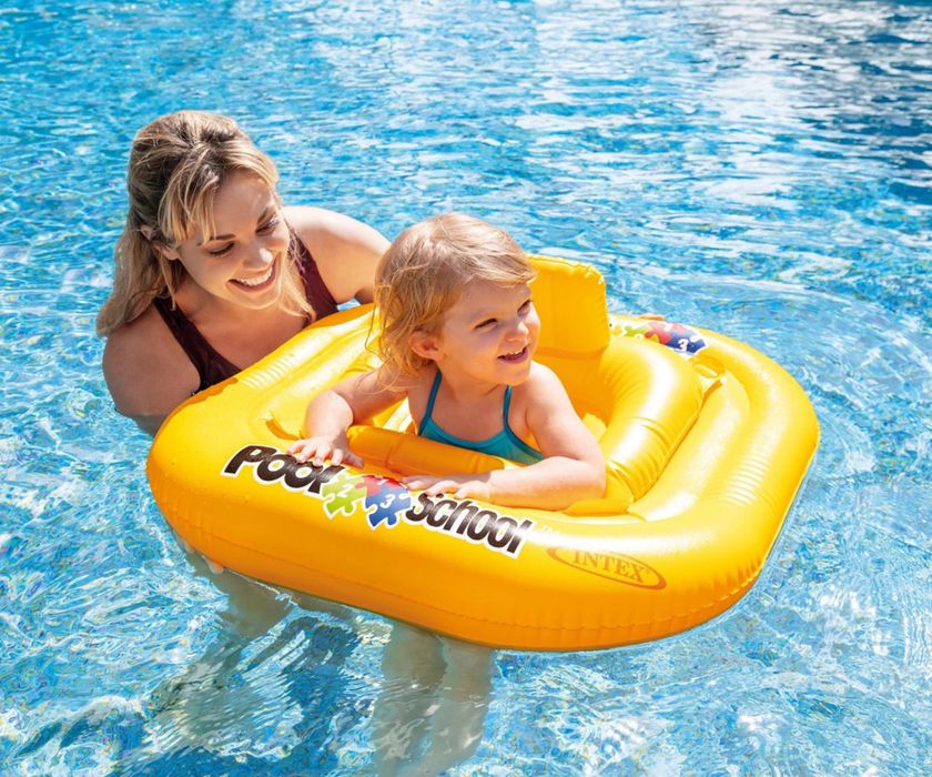 Бебешки пояс с облегалка и седалка Intex Deluxe baby floatpool school