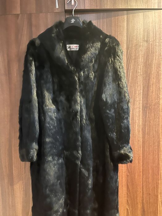 Haina blana naturala de iepure lunga L-XL